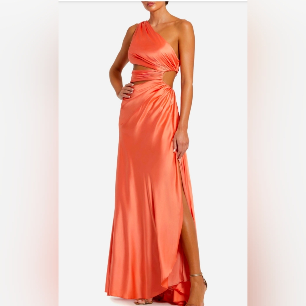 Elegant Orange Evening Gown